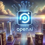 OpenAI logo set in a futuristic landscape